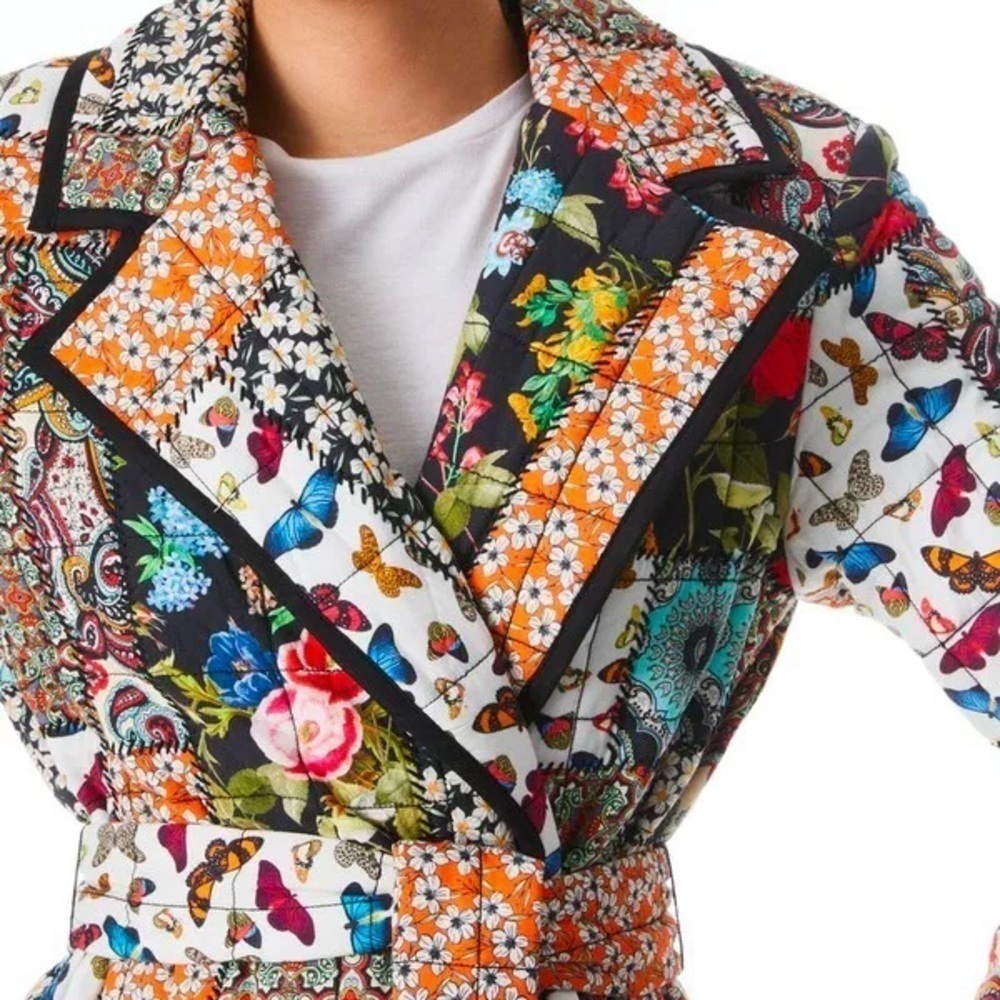 Alice + Olivia Moya Quilted Patchwork Coat - Picture 14 of 15